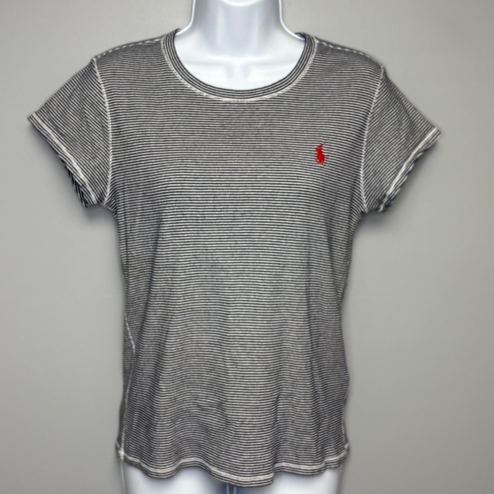 Polo Ralph Lauren Preppy Nautical Beachy Quiet Luxury Logo Tee Womens Sz L